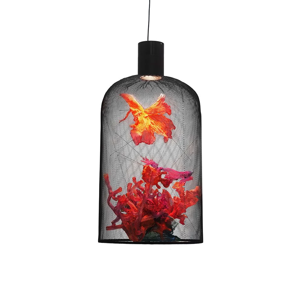 ★QUMAPON ROUGE+QUMAPON PEACOCK Curio Hanging Lamp Peacock, Large | Kenneth Cobonpue